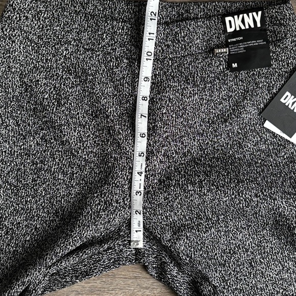 NWT DKNY Stretch Slim Pull On Dress Work Pants Black White Sz Medium - Picture 8 of 10